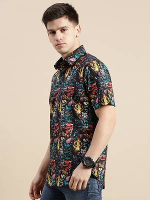 men's short sleeves graphic multi shirt 3