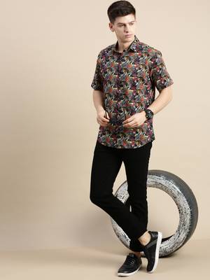 men's short sleeves floral multi shirt 5