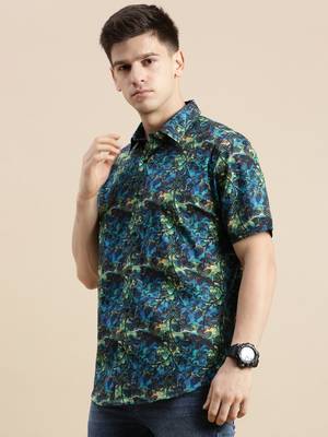 men's short sleeves abstract multi shirt 3