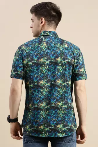 men's short sleeves abstract multi shirt
