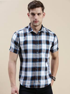 men's short sleeves tartan checks multi shirt 2