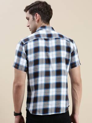 men's short sleeves tartan checks multi shirt 4