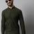 Men green embroidered cotton kurta pajama