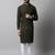 Men green embroidered cotton kurta pajama