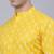 Men yellow printed cotton kurta pajama