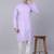 Men purple printed cotton kurta pajama