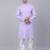 Men purple printed cotton kurta pajama