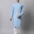 Men blue solid cotton kurta pajama