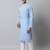 Men blue solid cotton kurta pajama