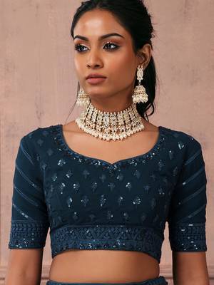 teal lehenga set choli with dupatta for women 6