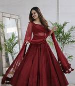Lovely Maroon Sequins Georgette Designer Lehenga Choli With Dupatta
