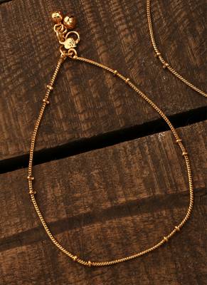 Gold plated Simple Anklet- Kerala Style 2