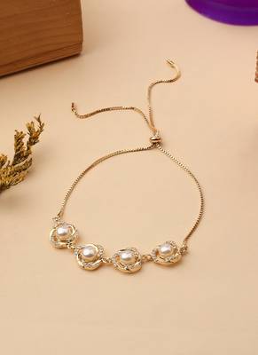 White Gold Beaded Bracelet 1
