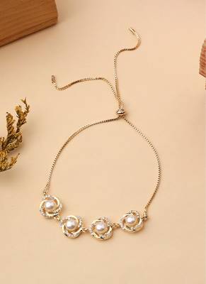 White Gold Beaded Bracelet 2
