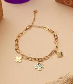 Contemporary Gold Floral Bracelet