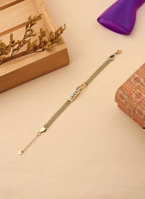 Gold Plated Bracelet With White Stones 2
