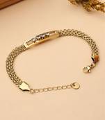 Gold Plated Bracelet With White Stones