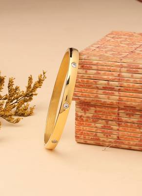 Gold Plated Bracelet With White Stones 1