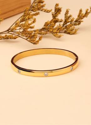 Gold Plated Bracelet With White Stones 2