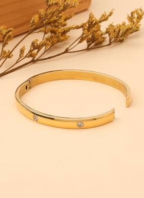 Gold Plated Bracelet With White Stones 3