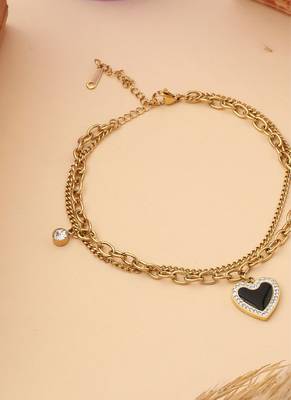 Black Stone Heart Necklace 3