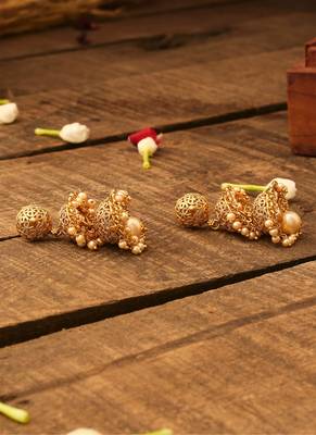 Long Intricate Golden Jhumkas 2