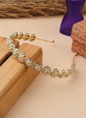 Bridal Kundan Stone  Gold Hairband 1