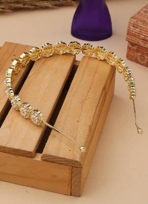 Bridal Kundan Stone  Gold Hairband 3
