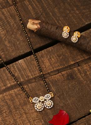 Black Mangalsutra In American Diamond 3
