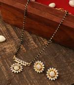 Black Gold Mangalsutra Set With Small Earrings