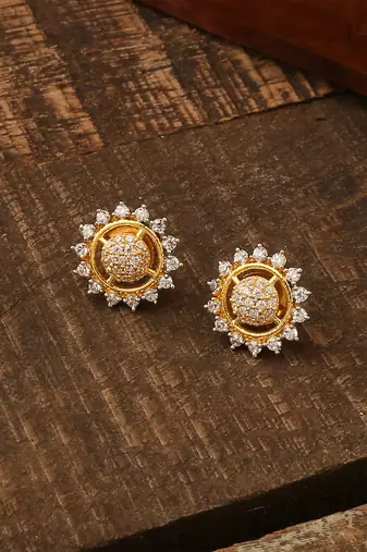 Black Gold Mangalsutra Set With Small Earrings