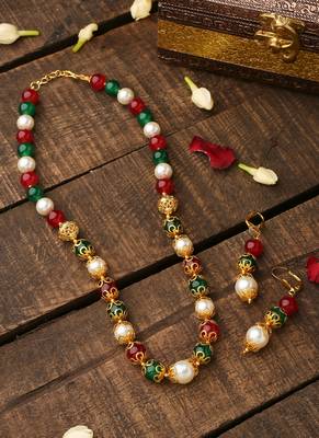 Multicololur Long Beaded Necklace 1