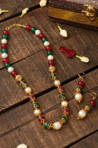 Multicololur Long Beaded Necklace