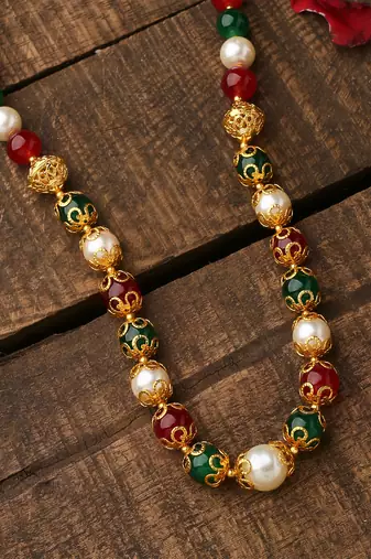 Multicololur Long Beaded Necklace