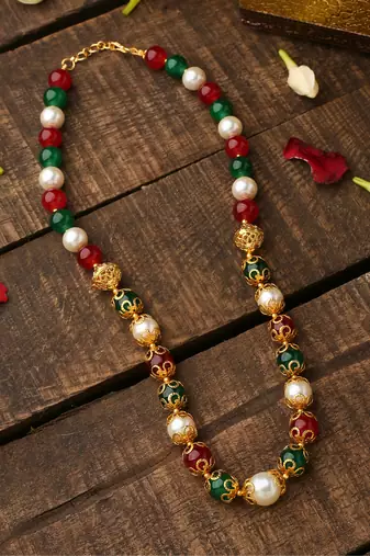 Multicololur Long Beaded Necklace