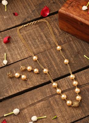 White Gold Beaded Necklace 1