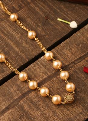 White Gold Beaded Necklace 3