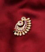 Gold Plated with American Stone Studded Nose Ring For Occasional Wear