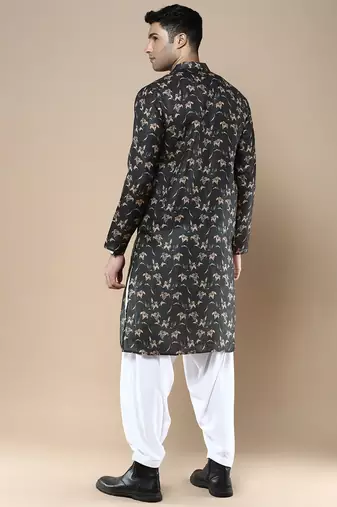 Men's designer & stylish printed traditional cotton kurta & pajama set by sanwara