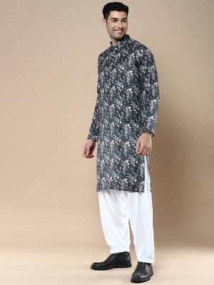 Men's designer & stylish printed traditional cotton kurta & pajama set by sanwara 2