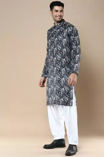 Men's designer & stylish printed traditional cotton kurta & pajama set by sanwara