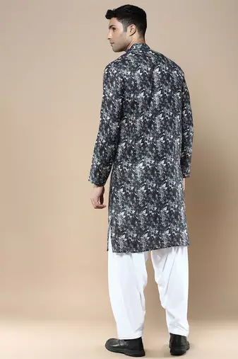 Men's designer & stylish printed traditional cotton kurta & pajama set by sanwara