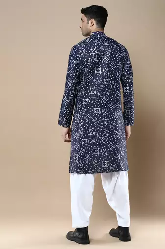 Men's designer & stylish printed traditional cotton kurta & pajama set by sanwara
