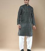 Men's designer & stylish printed traditional cotton kurta & pajama set by sanwara