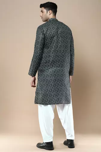 Men's designer & stylish printed traditional cotton kurta & pajama set by sanwara