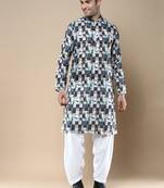 Men's designer & stylish printed traditional cotton kurta & pajama set by sanwara