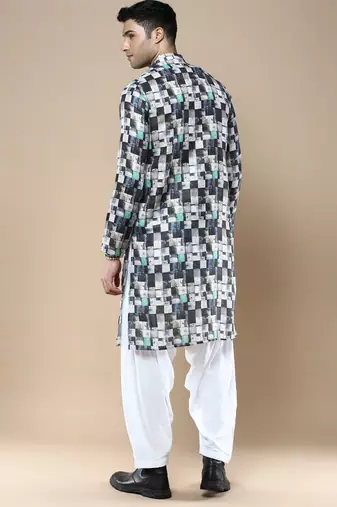 Men's designer & stylish printed traditional cotton kurta & pajama set by sanwara