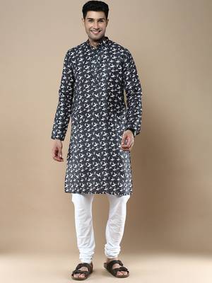 Men's designer & stylish printed traditional cotton kurta & pajama set by sanwara 1