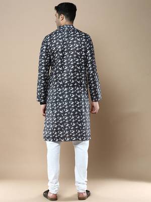 Men's designer & stylish printed traditional cotton kurta & pajama set by sanwara 3