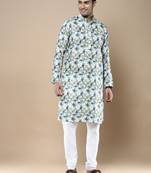 Men's designer & stylish printed traditional cotton kurta & pajama set by sanwara